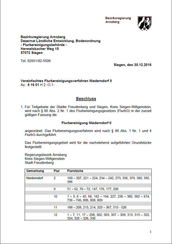 BeschlussFlurbereinigung