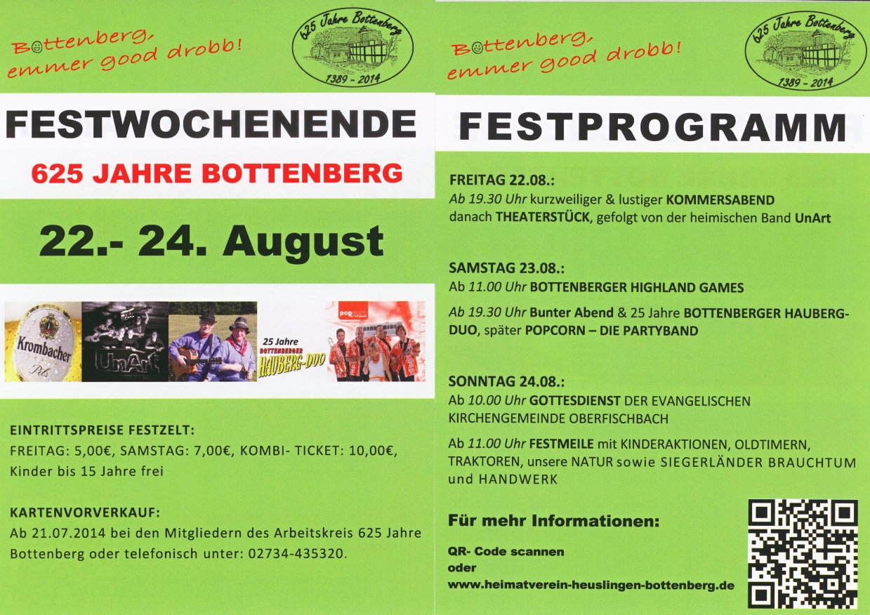 Flyer 625 Jahre Bottenberg