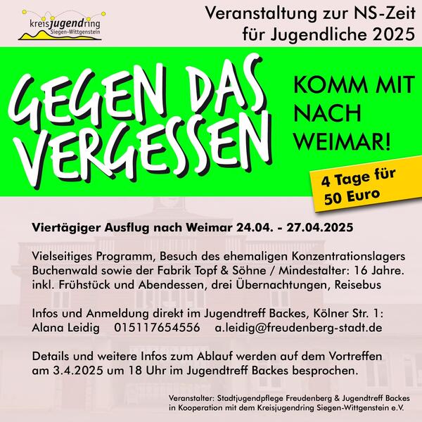 Gedenkst�ttenfahrt Weimar 2025