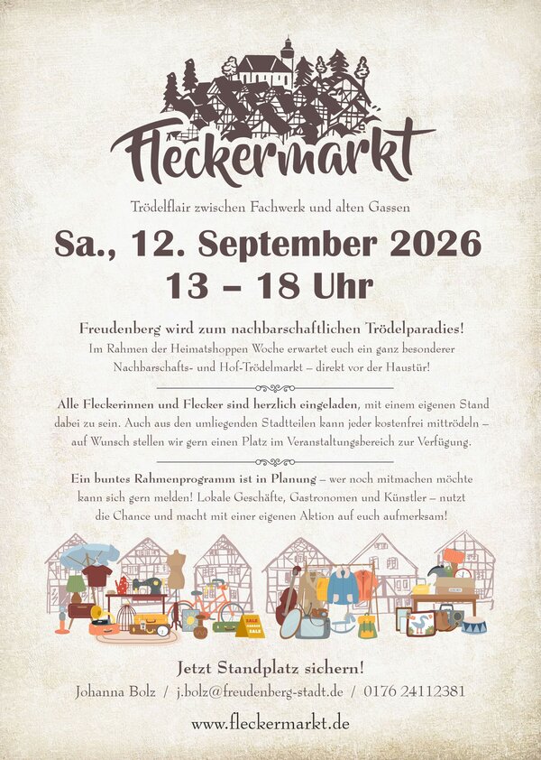 Fleckermarkt 2026 Flyer DIN A5 front